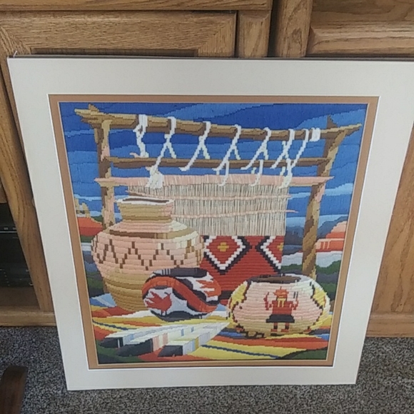 Vintage Native American Themed Yarn Art